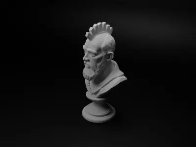 Zulu Warrior Bust Chess 3D print model buy
