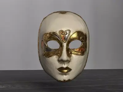 S00078 Venetian Decorative Mask LowPoly Low-poly 3D model