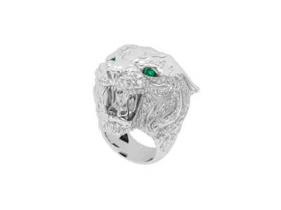 Tiger Head Ring Men 3D print model