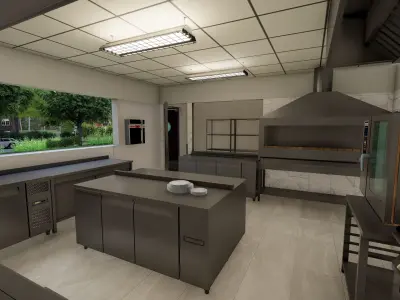 Commercial Restaurant Kitchen Project 3D model