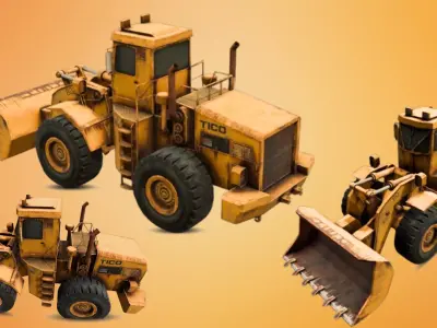 Tractor 3D Model  Low-poly 3D model