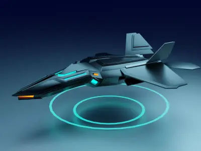 airfiter futuristic fighter jet 3D model