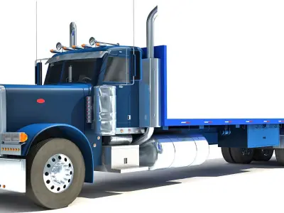American Flatbed Truck 3D model