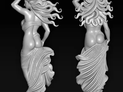 Home Decor Abstract Girl 2 Statues 3D print model