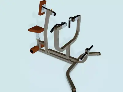 Plate loaded seated row machine 3D model