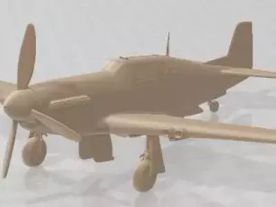 North American P-51B Mustang Printable Airplane 3D print model