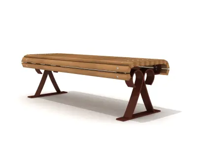  Train Station Bench 06  3D model