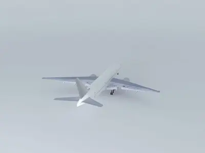 Boeing 777 200 Landing at Seattle Free 3D model