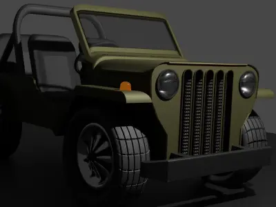 Basic vintage jeep model only exterior Free 3D model