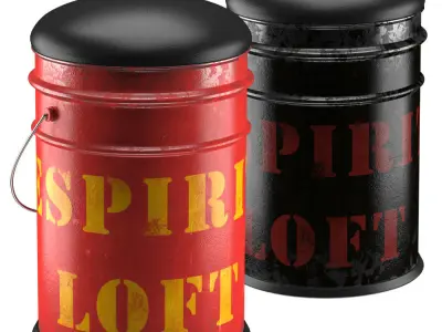 Pouffe-29-3 spirit loft tin cans 3D model