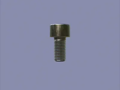 Steel Stained M6 Bolt Allen Cap with PBR 4K Textures 3D model