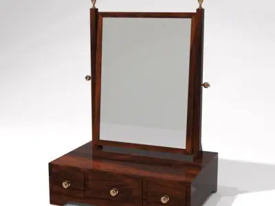 Antique dressing table mirror Low-poly 3D model