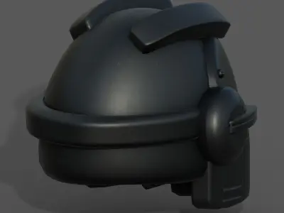 Helmet scifi military combat 3d model low poly futuristic  Low-poly 3D model