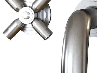 Landmark Industrial wall mounted mixer V717 by Samuel Heath  3D model