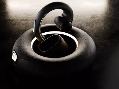 Manufacturable Earbuds with Smart Charging Dock  3D model