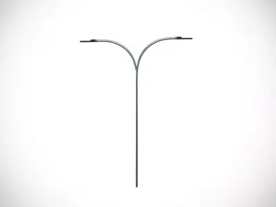 Dual arm light pole Low-poly 3D model