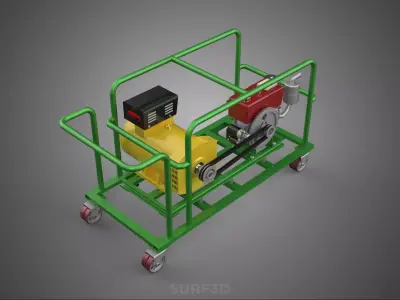 STANDALONE CART MOBILE EMERGENCY DIESEL ELECTRICAL GENERATOR SET 3D model