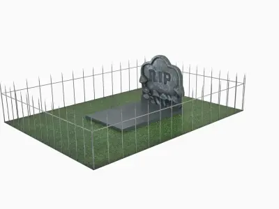 Cemetery - Grave Low-poly 3D model purchase