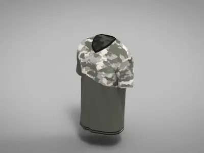 Military Outfit - T-shirt Low-poly 3D model 58