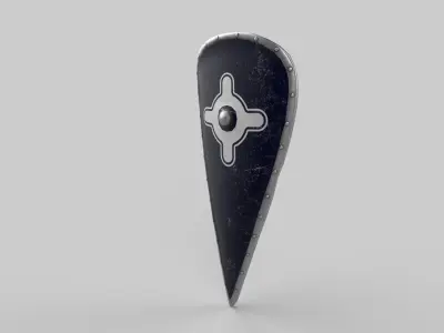 Shield map pin Low-poly 3D model