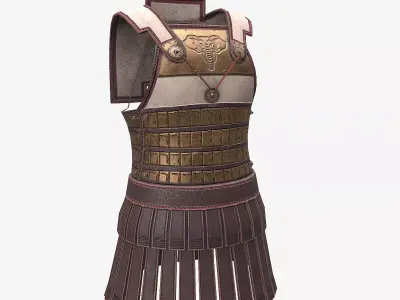 Ancient Armor LamellarLinothorax 3D Model Game Ready PBR LowPoly Low-poly 3D model