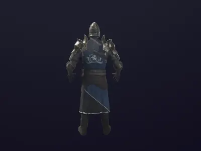 Knight in shining armor Low-poly 3D model
