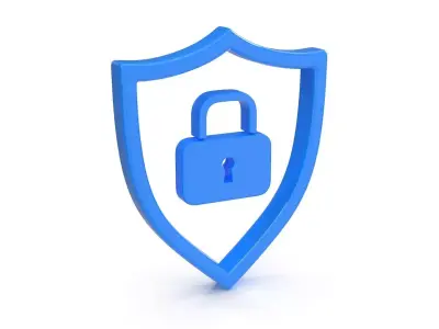 Shield and Lock Icon Low-poly 3D model