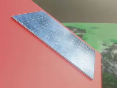 Simple Solar Roof Module 8x6 Low-poly 3D model