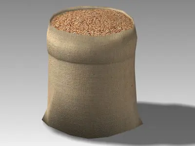Bag 04 wheat bag Low-poly 3D model