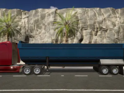 Semi Truck Trailer - 06 Low-poly 3D model