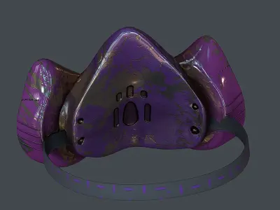 Gas mask helmet 3d model scifi  Low-poly 3D model 7