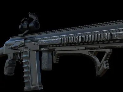 Foregrips three different metal brackets Low-poly 3D model
