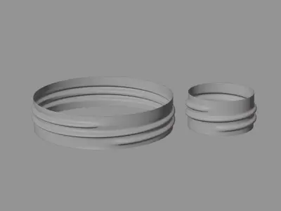 Threaded Cap 3D Model - Screw top for Cosmetic 3D model