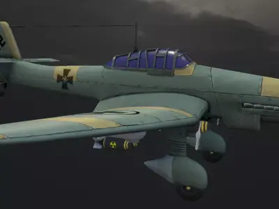 Dive-Bomber Ju 87 Stuka Hand-Painted Low-poly 3D model