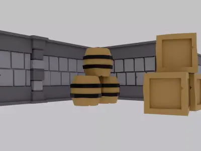 low-poly dungeon 3D model Low-poly 3D model