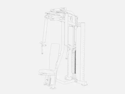 Commercial-grade Pec Deck or Pec Fly Rear Delt Machine 3D model