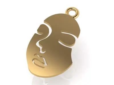 Simple Face Pendant 3D print model