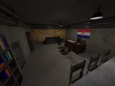 Military Bunker -  Croatia Low-poly 3D model