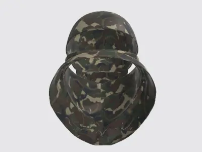 Tactical Camo Cap with Face Cover Low-poly 3D model