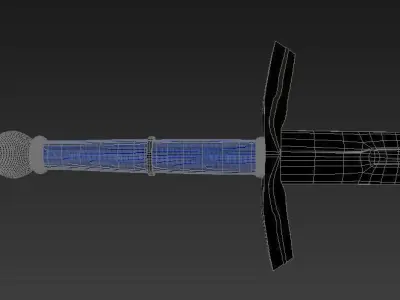 Knight sword Low-poly 3D model get