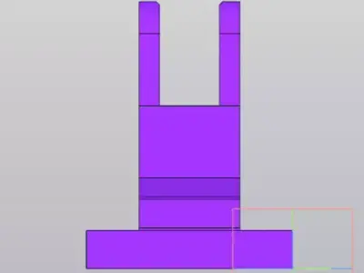 Heavy Duty Lifting Hook Bracket Right Side - Industrial Part 3D model