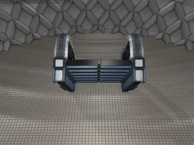 Sci-Fi Stairs - 10 - Blue Version  Low-poly 3D model