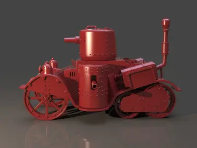 Steampunk Tank High Poly Version 3D model