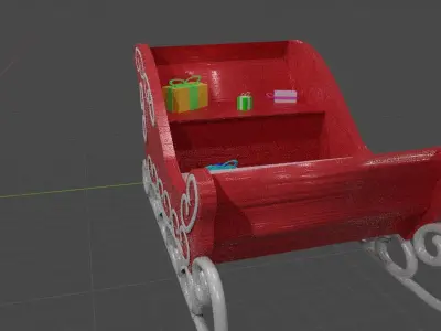 toboggan santa sleigh 3D model