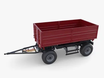 Agro trailer V5 Low-poly 3D model