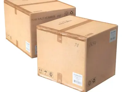 Low Poly Cardboard Boxes 3D model