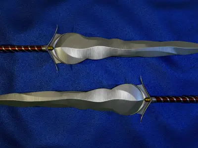 Wave Sword Low-poly 3D model