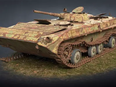 BMP-1 IFV Abandoned Low-poly 3D model
