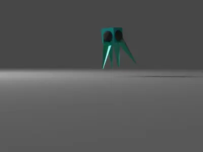 Robot spider with eyes Low-poly 3D model