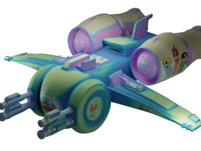 Toon GameReady Rocket Low-poly 3D model